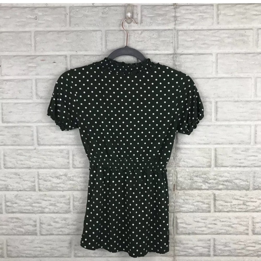 BCBGMAXAZRIA Top Polka Dot Elastic Empire Waist - Picture 6 of 9